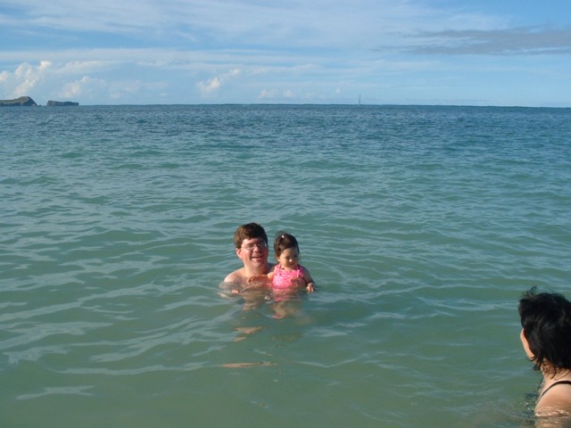 First swim in the ocean