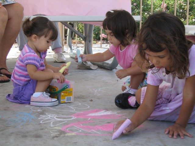 Chalk drawings, kids'-eye view