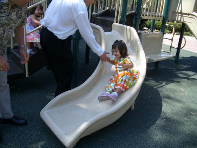 Going down the slide