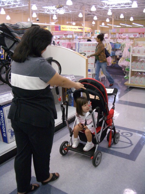 Test-driving stroller