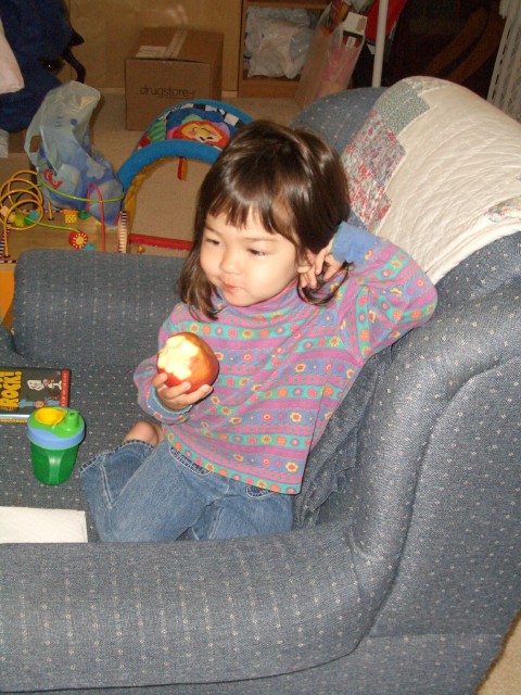 Eating an apple