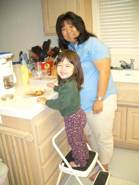 Helping in the kitchen