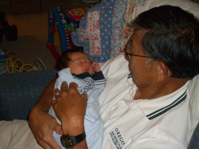 Dad holding David