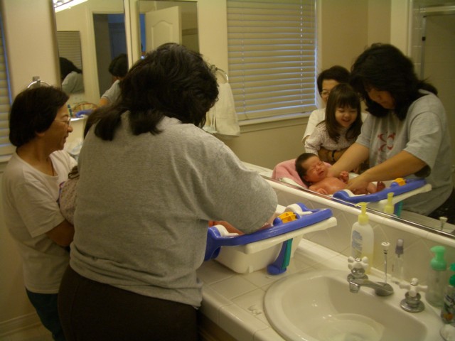 First bath at home