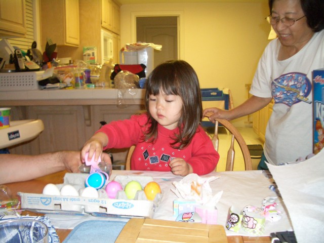 Dyeing Easter eggs