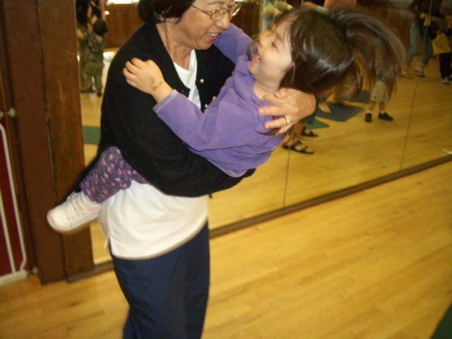 Lura and Grandma dancing