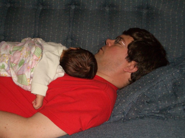 Sleeping on Daddy